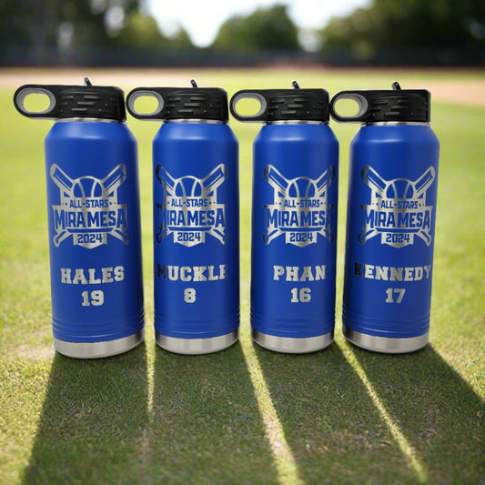 Custom Baseball Team Water Bottles - Personalized Water Bottles for Baseball Teams - Main product image