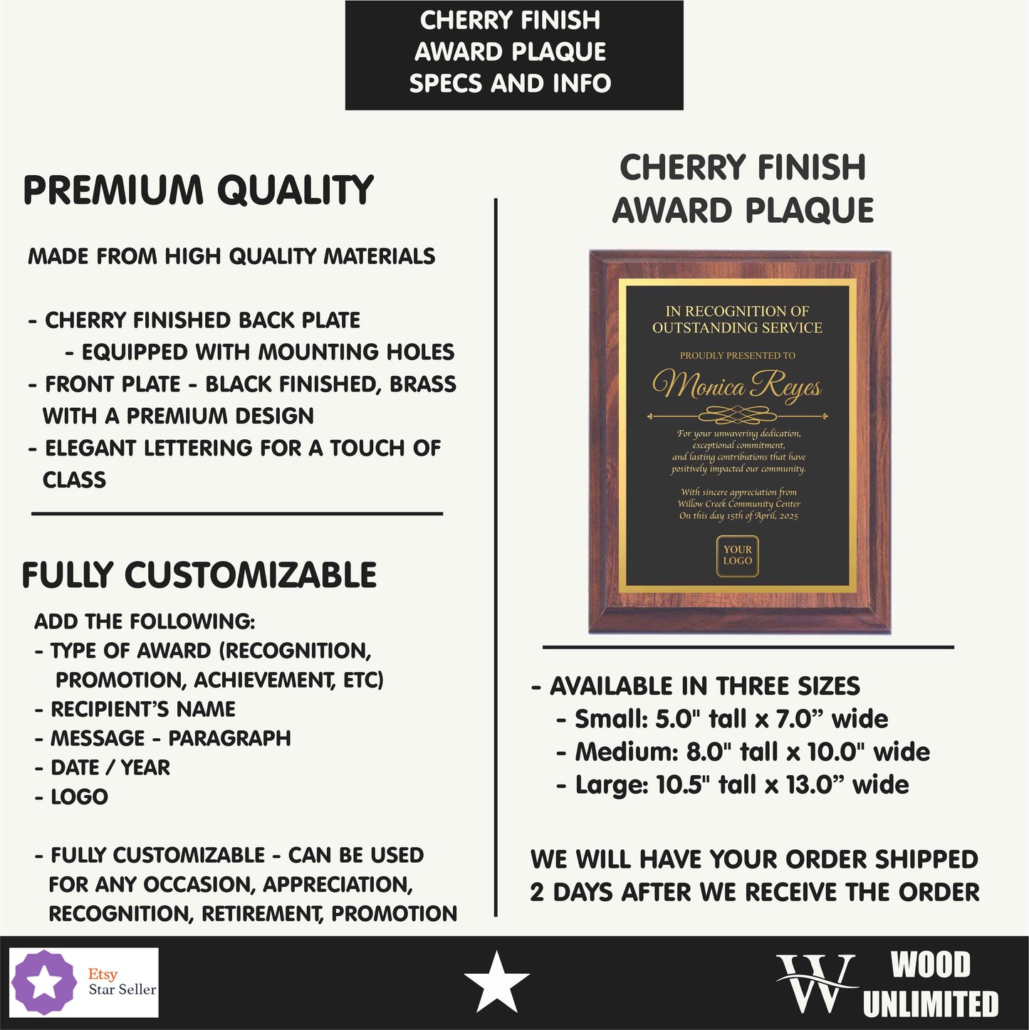 CHERRY AWARD PLAQUE - INFOGRAPHIC - - Feature Info