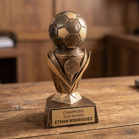 Personalized Soccer Trophy 7"/8.75"/10.75" - Custom Engraved ASTRO AWARD for Team, Coach & MVP Awards - View 2