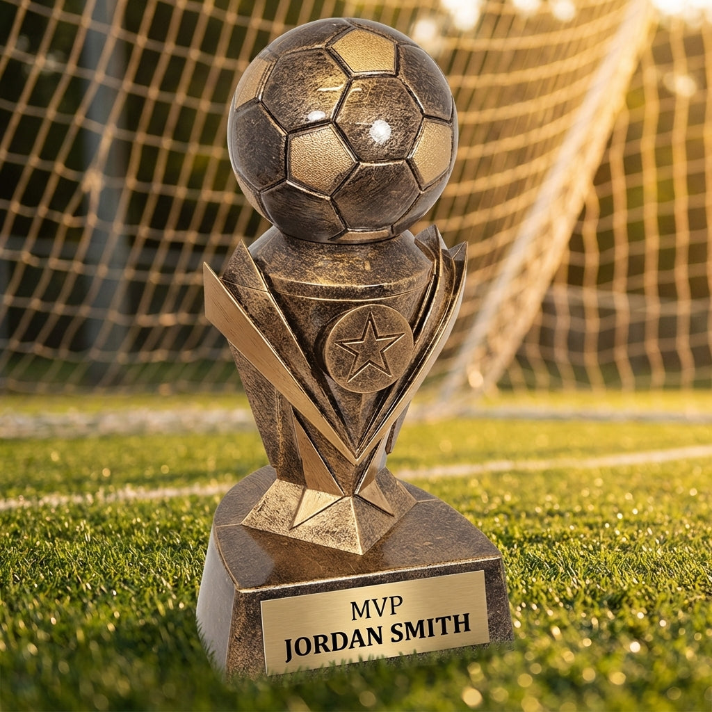 Personalized Soccer Trophy 7"/8.75"/10.75" - Custom Engraved ASTRO AWARD for Team, Coach & MVP Awards - View 3