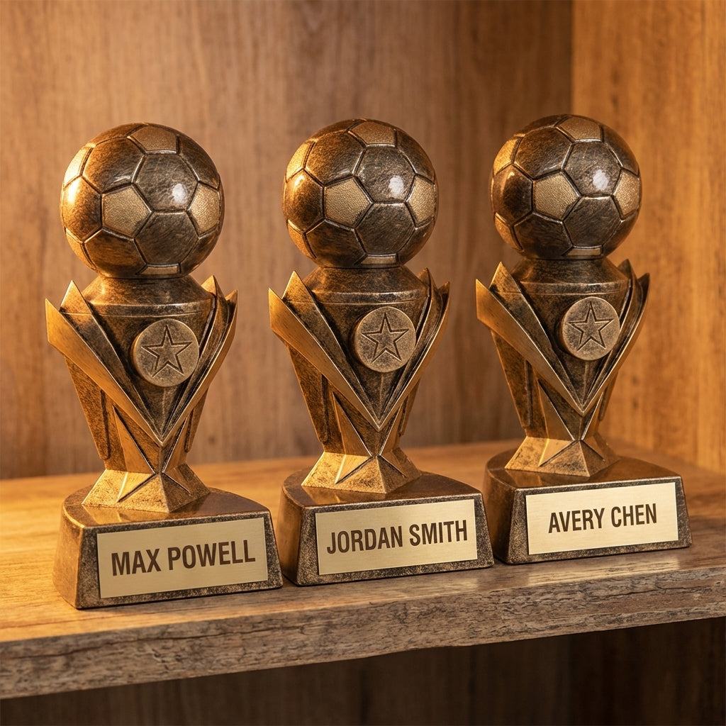 Personalized Soccer Trophy 7"/8.75"/10.75" - Custom Engraved ASTRO AWARD for Team, Coach & MVP Awards - View 4