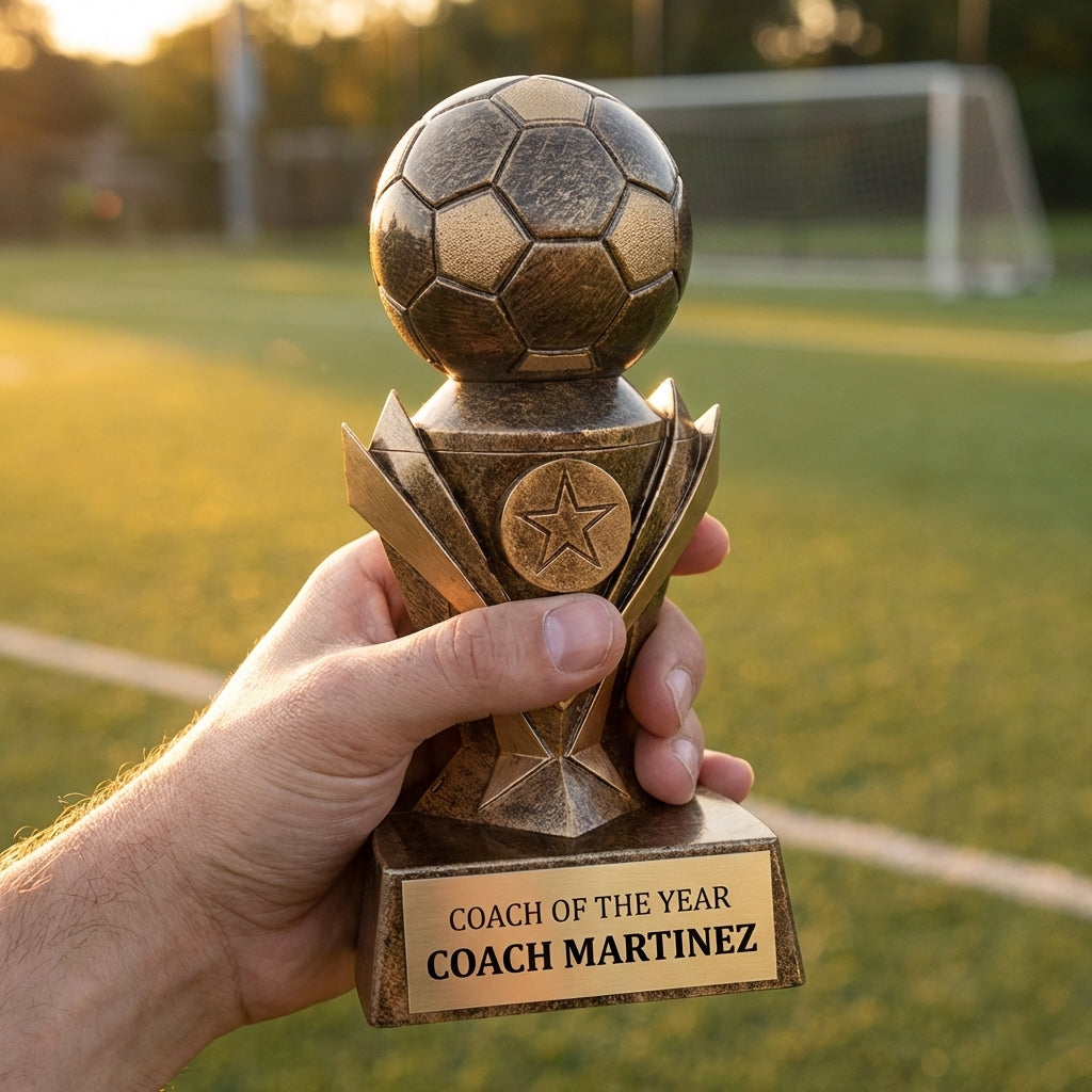 Personalized Soccer Trophy 7"/8.75"/10.75" - Custom Engraved ASTRO AWARD for Team, Coach & MVP Awards - View 5
