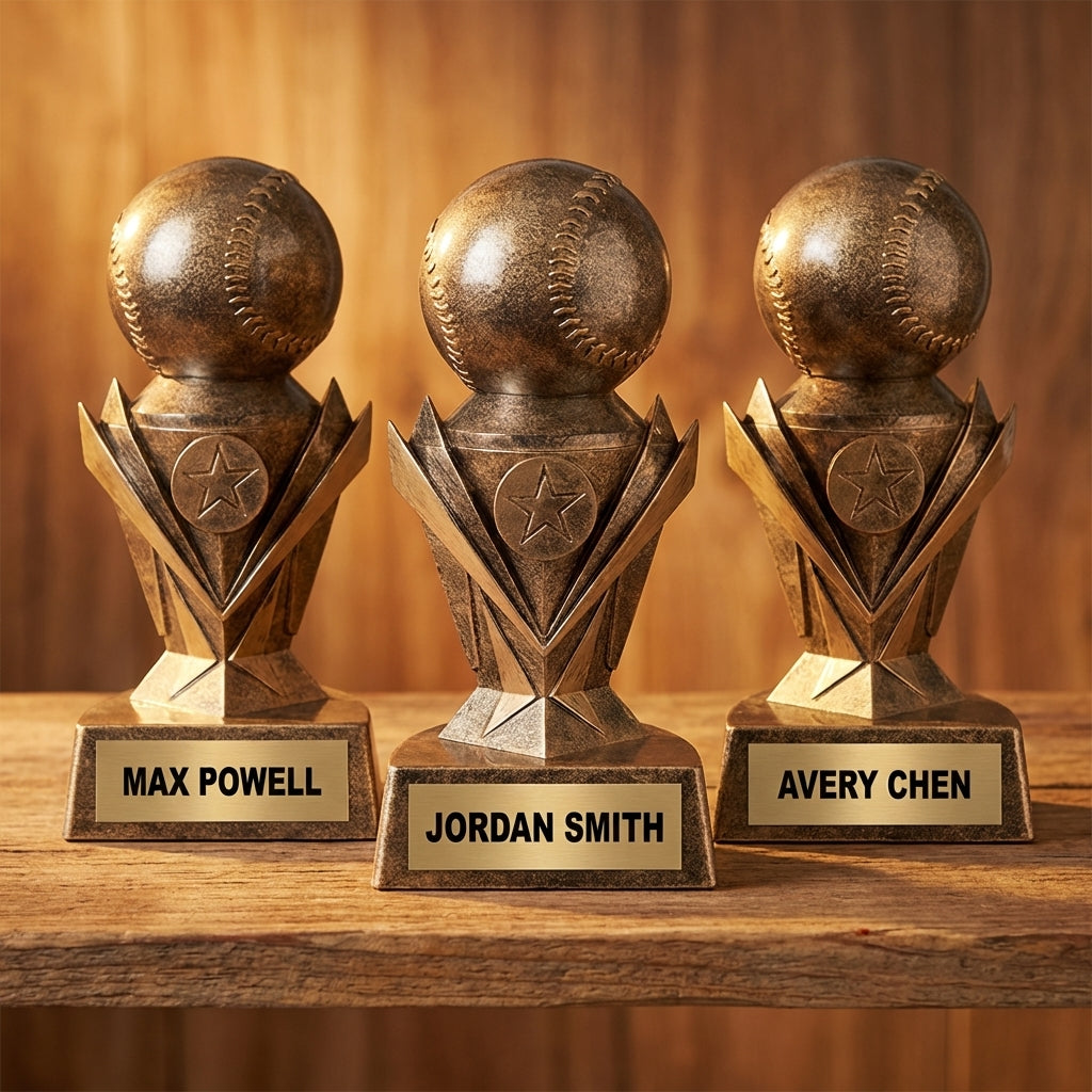 Personalized Baseball/Softball Trophy 7"/8.75" - Custom Engraved ASTRO AWARD for Team, Coach & MVP Awards - View 4
