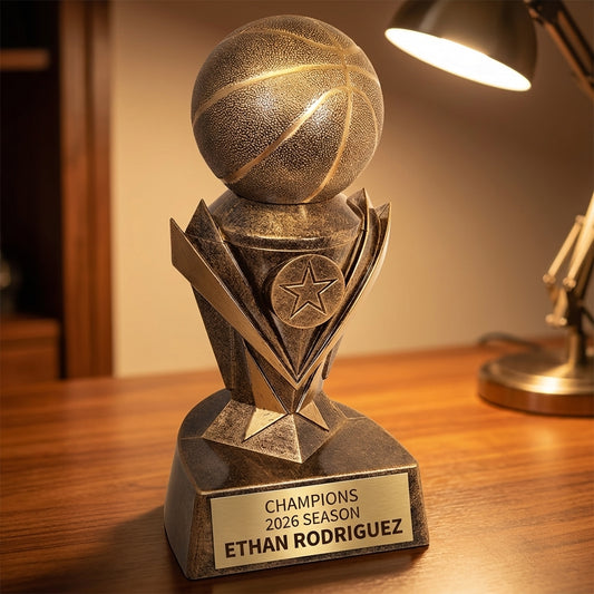 Personalized Basketball Trophy 7"/10.75" - Custom Engraved ASTRO AWRD for Team, Coach & MVP Awards - View 2