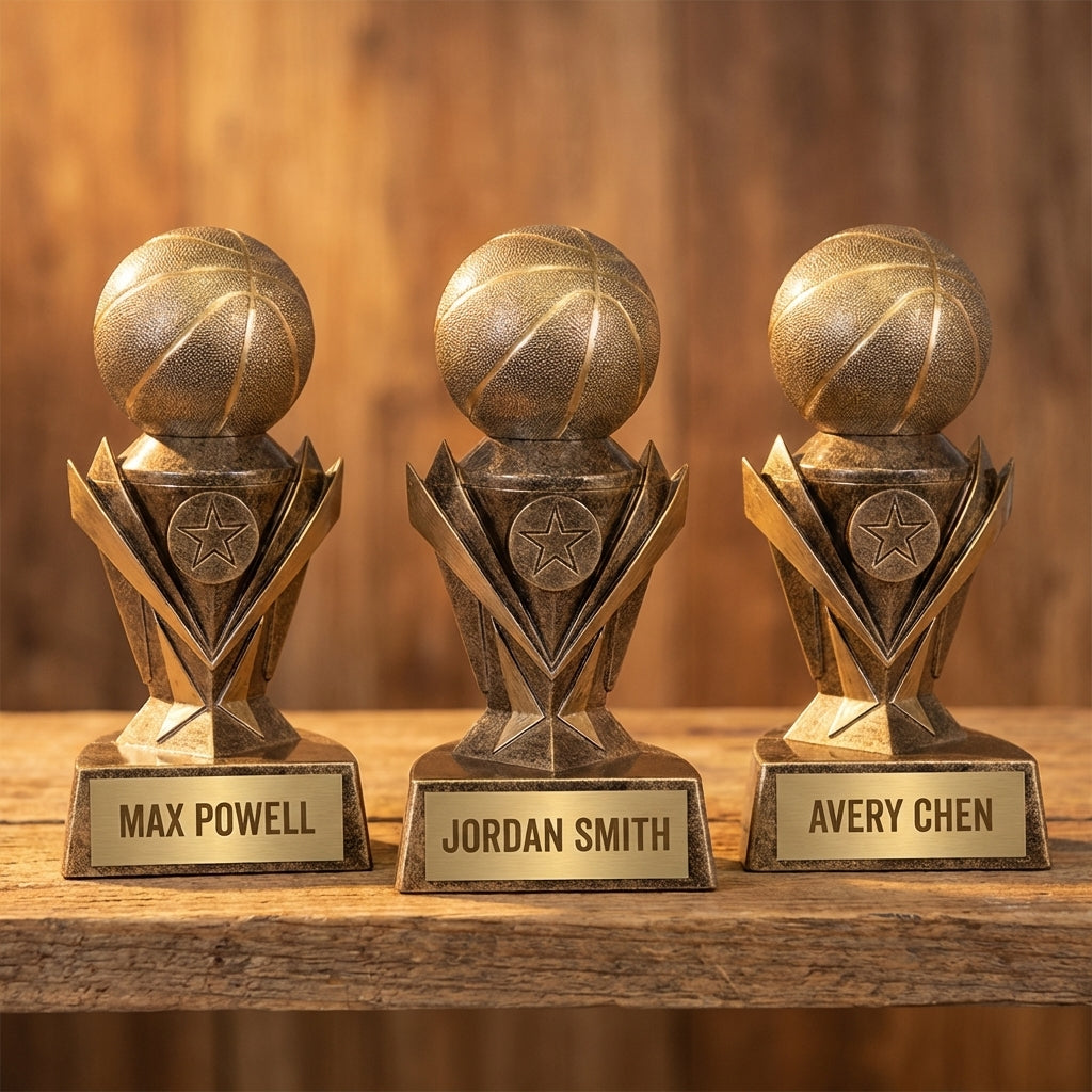 Personalized Basketball Trophy 7"/10.75" - Custom Engraved ASTRO AWRD for Team, Coach & MVP Awards - View 4