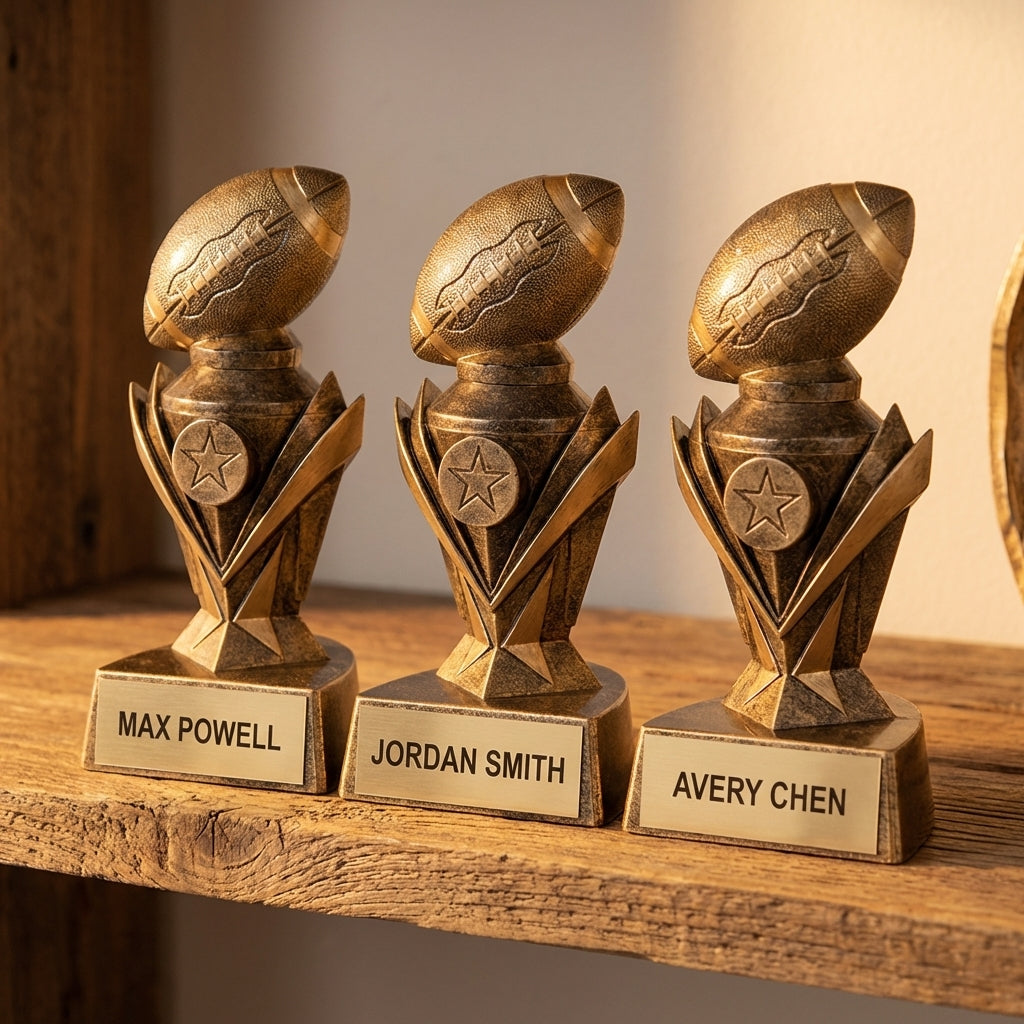 Personalized Football Trophy 7"/8.75"/10.75" - Custom Engraved ASTRO AWRD for Team, Coach & MVP Awards - View 4