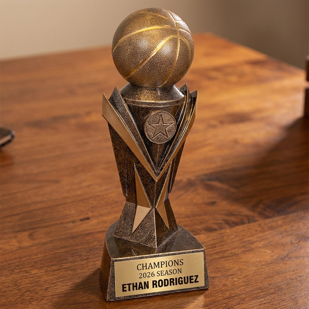 Personalized Sports Trophy 8.75" - Custom Engraved AA for Team, Coach & MVP - View 2
