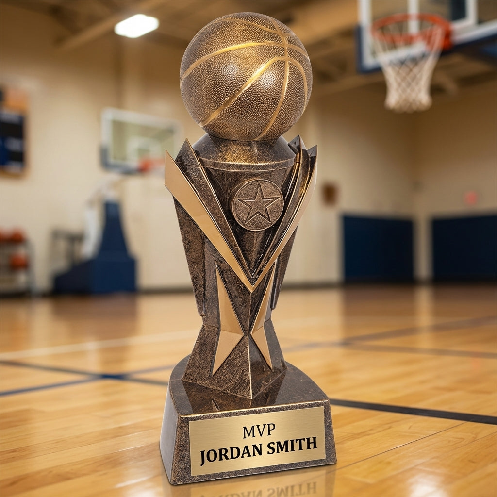 Personalized Sports Trophy 8.75" - Custom Engraved AA for Team, Coach & MVP - View 3