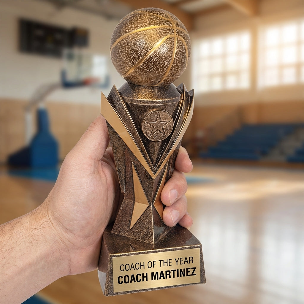 Personalized Sports Trophy 8.75" - Custom Engraved AA for Team, Coach & MVP - View 5