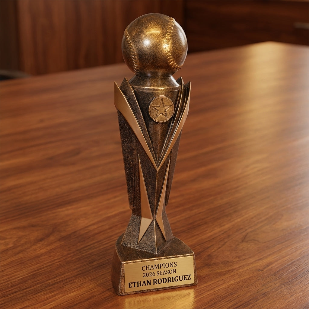 Personalized Baseball Trophy 10.75" - Custom Engraved AA for Team, Coach & MVP - View 2
