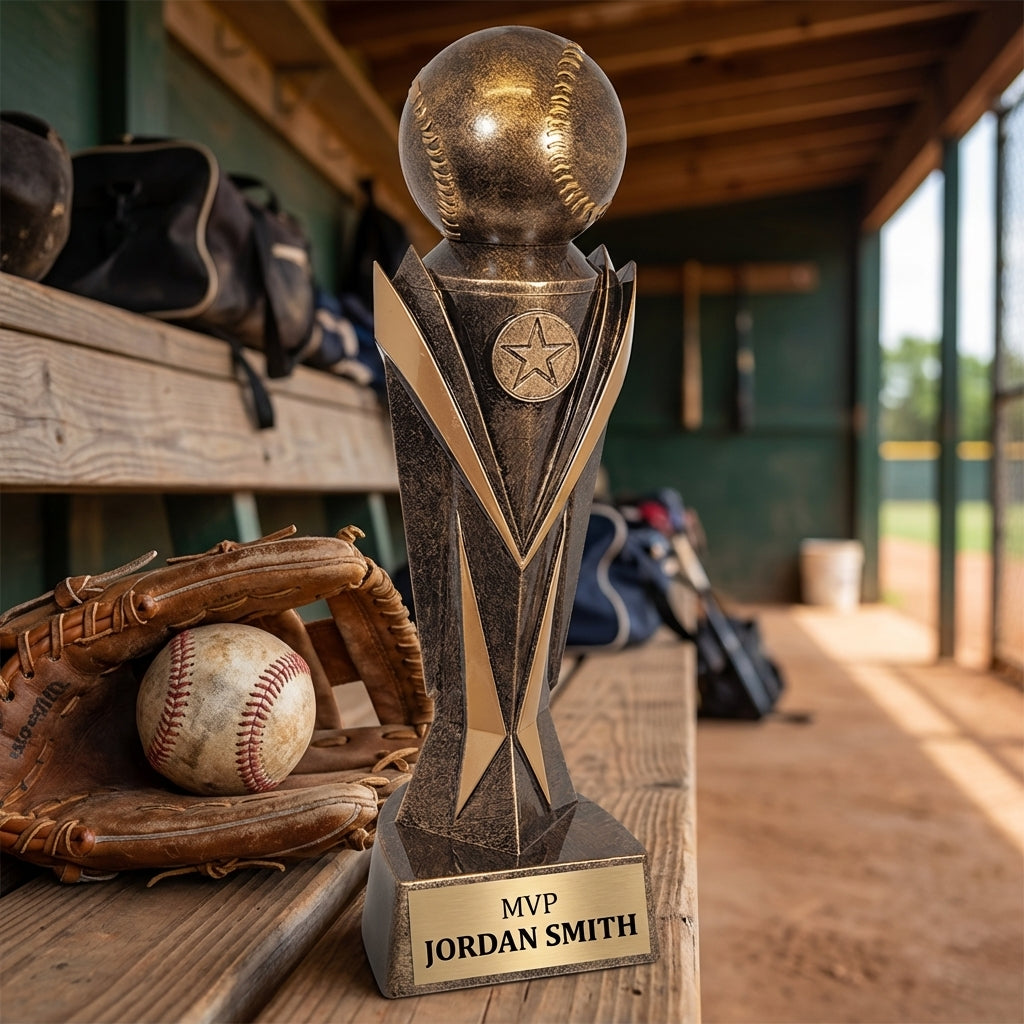 Personalized Baseball Trophy 10.75" - Custom Engraved AA for Team, Coach & MVP - View 3