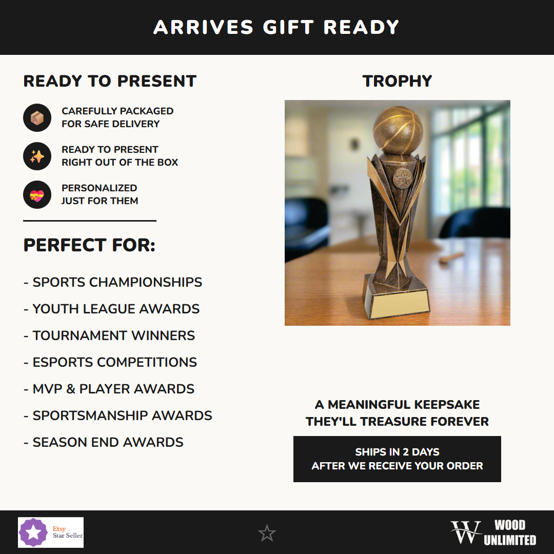 Personalized Basketball Astro Award, Custom Basketball Trophy for Coaches, Players and Teams - Image 6 of 11