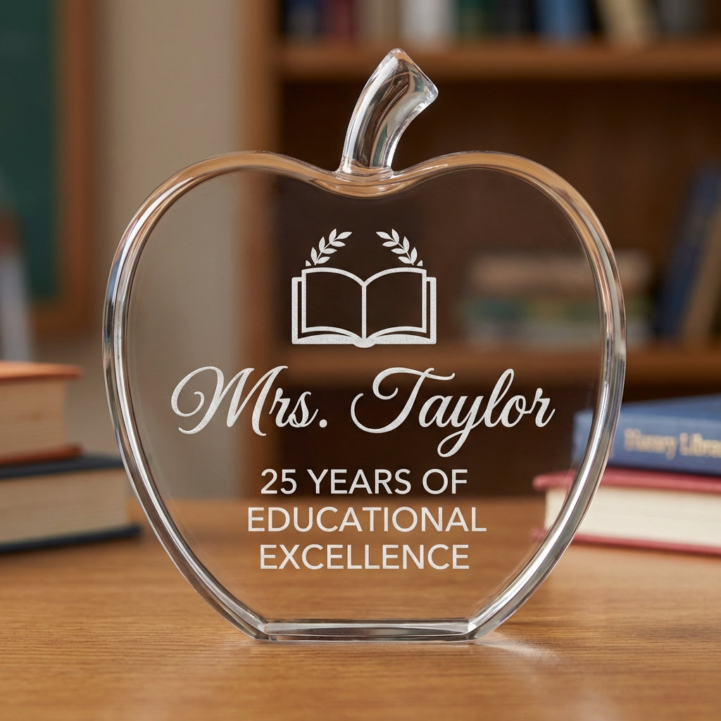 Personalized Teacher Appreciation Award - Laser Engraved Acrylic Gift for Educator Retirement, Graduation, Years of Service - Custom Name - View 5