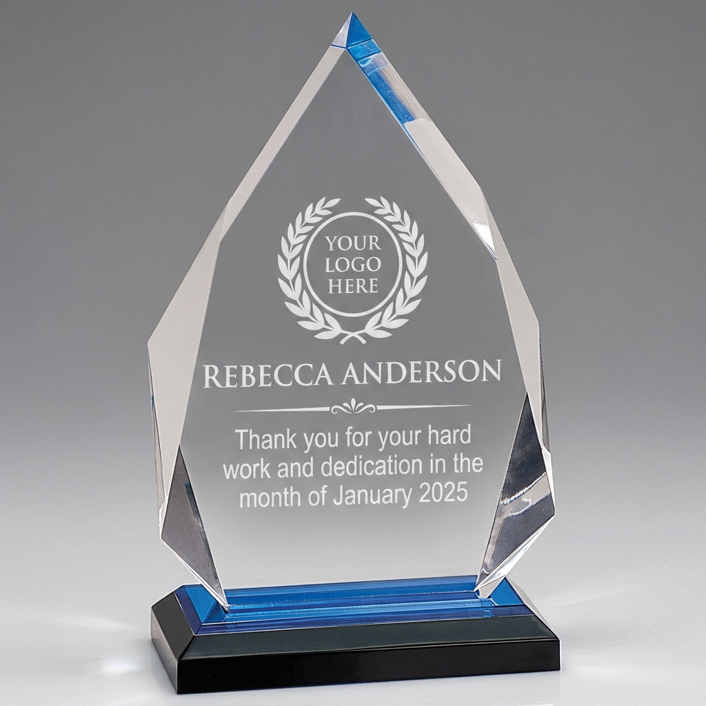 Personalized Employee Recognition Award - Custom Logo Engraved Acrylic Plaque - Corporate Appreciation Gift - Staff Milestone - View 1