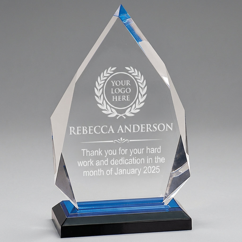 Personalized Employee Recognition Award - Custom Logo Engraved Acrylic Plaque - Corporate Appreciation Gift - Staff Milestone - View 3