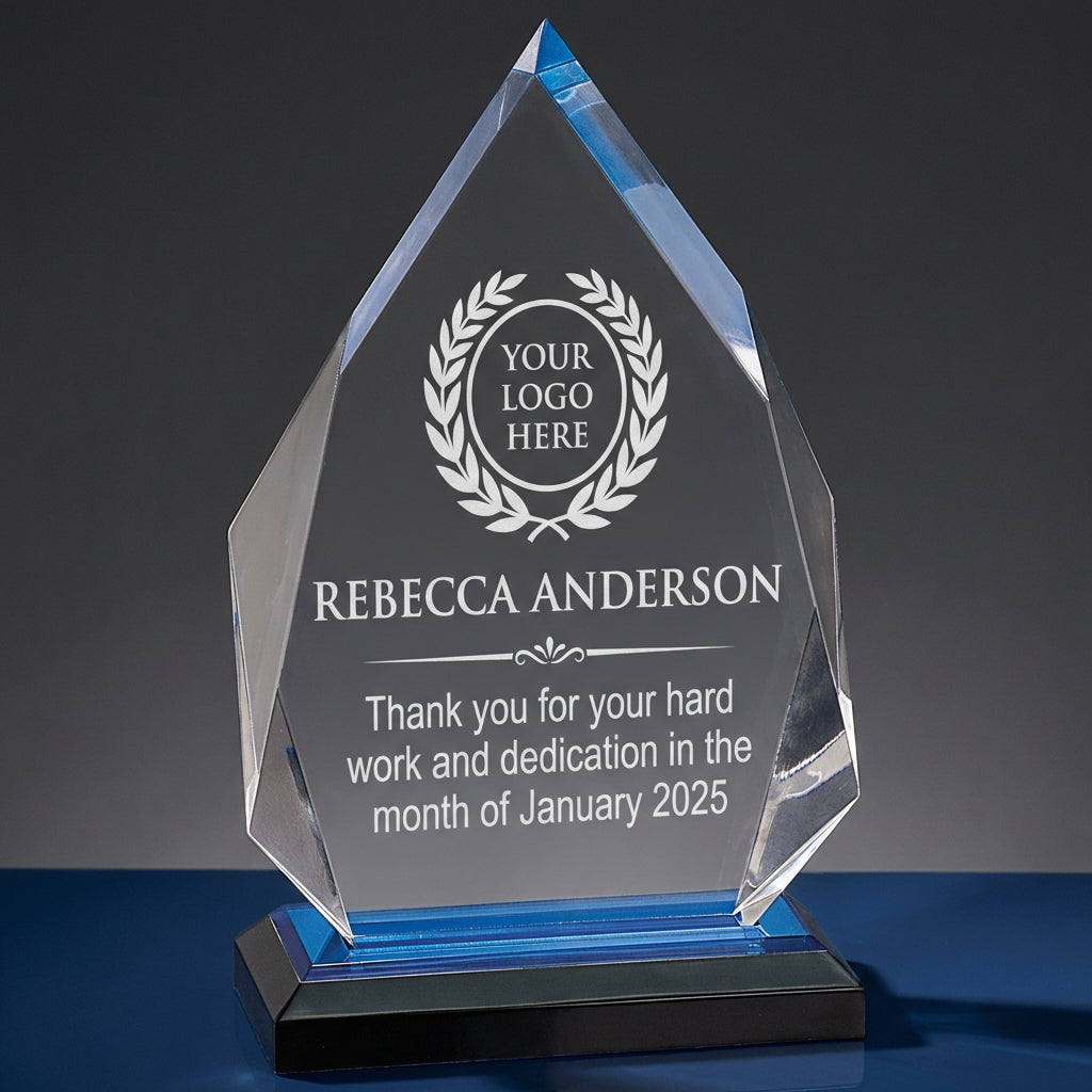 Personalized Employee Recognition Award - Custom Logo Engraved Acrylic Plaque - Corporate Appreciation Gift - Staff Milestone - View 4