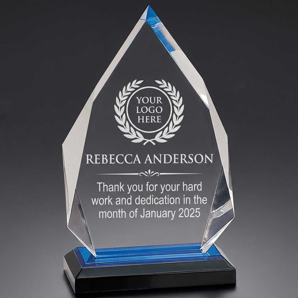 Personalized Employee Recognition Award - Custom Logo Engraved Acrylic Plaque - Corporate Appreciation Gift - Staff Milestone - View 5