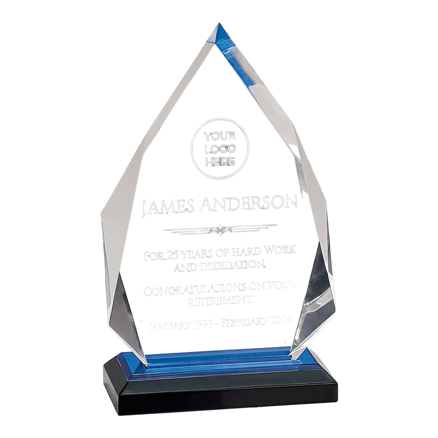 Personalized Retirement Gift Acrylic Award | Custom Engraved Employee Recognition Plaque | Farewell Keepsake | Durable Corporate Award