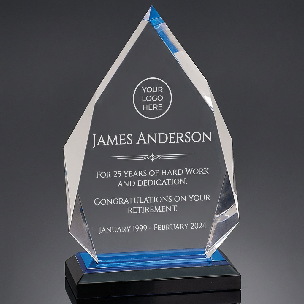 Personalized Retirement Gift Acrylic Award | Custom Engraved Employee Recognition Plaque | Farewell Keepsake | Durable Corporate Award - View 3