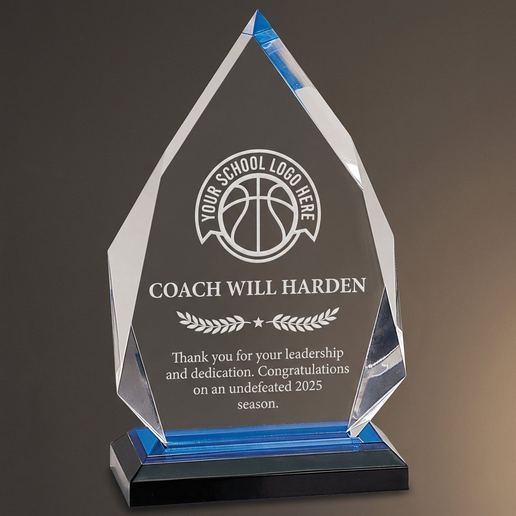 Personalized Basketball Coach Gift Acrylic Award - Team Recognition End of Season - Laser Engraved Durable - Custom Name - View 4