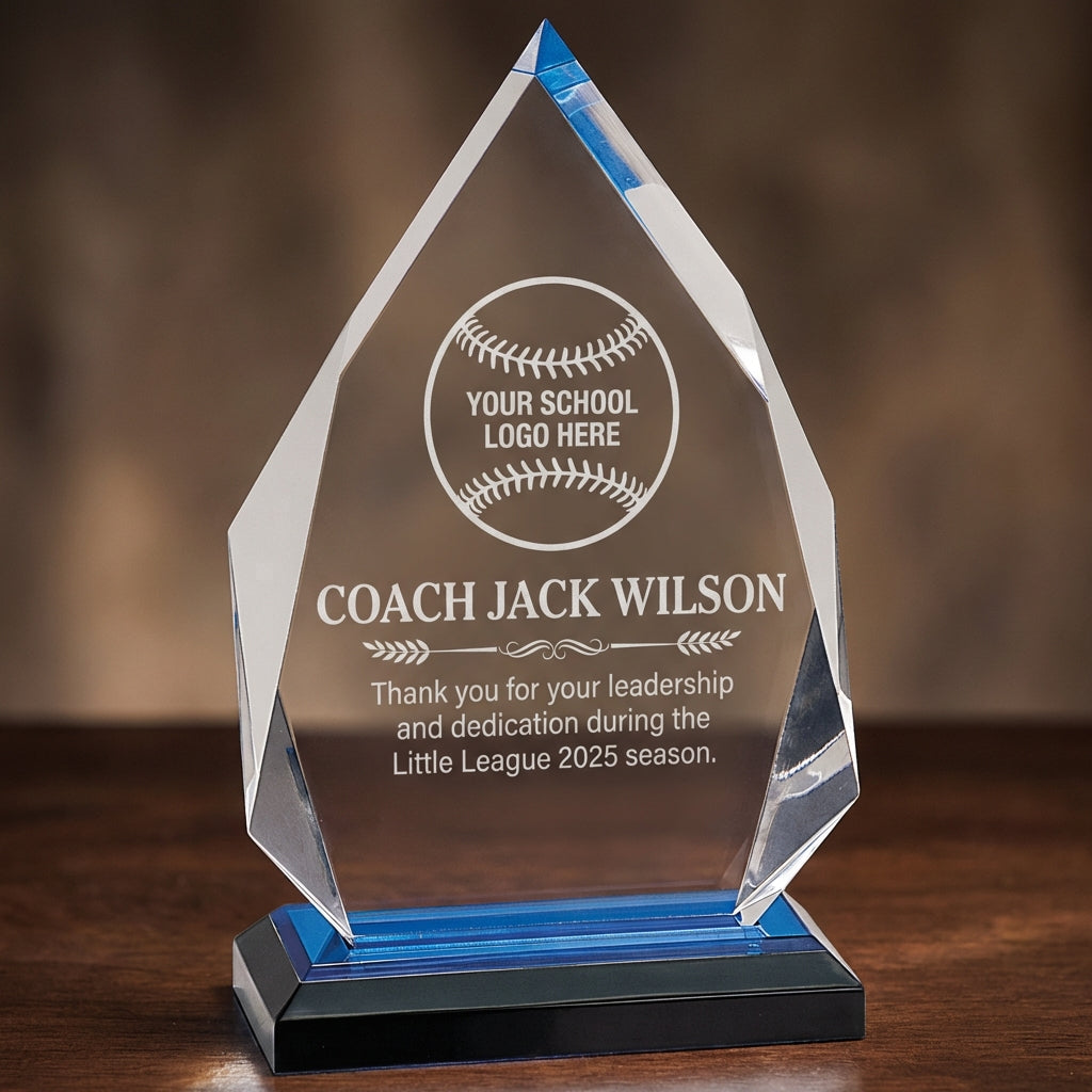 Personalized Baseball Coach Gift Laser Engraved Acrylic Award - Little League Thank You - Custom Team Logo & Name - Durable Keepsake - View 4