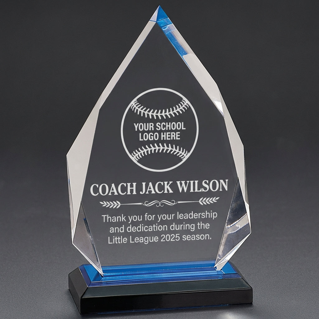 Personalized Baseball Coach Gift Laser Engraved Acrylic Award - Little League Thank You - Custom Team Logo & Name - Durable Keepsake - View 5