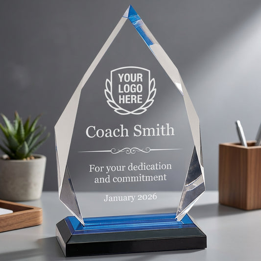 Personalized Hockey Coach Gift - Acrylic Award - End of Season Gift - Thank You Gift - Custom Name & Logo - View 1