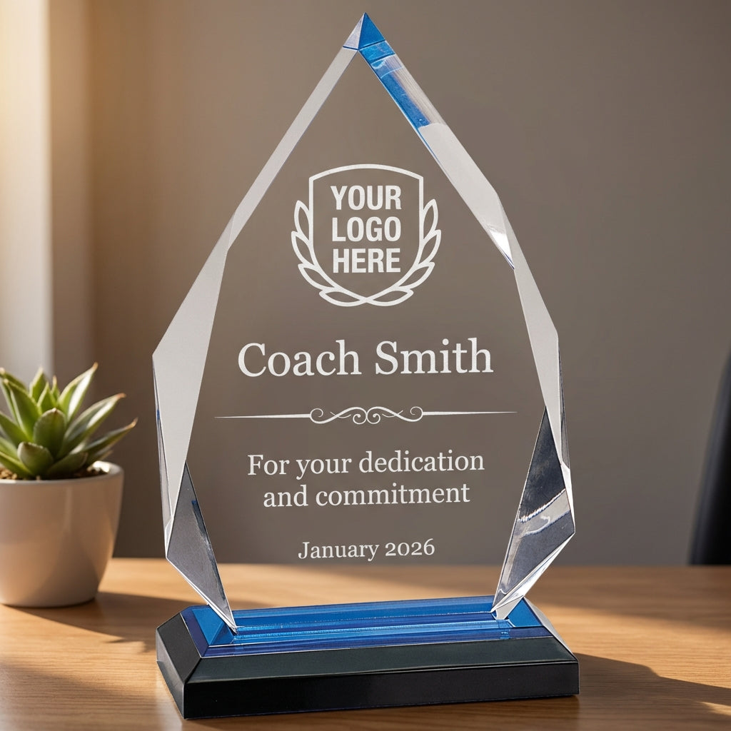 Personalized Hockey Coach Gift - Acrylic Award - End of Season Gift - Thank You Gift - Custom Name & Logo - View 3