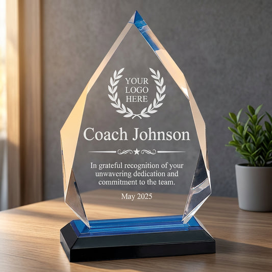 Personalized Lacrosse Coach Award - Custom Engraved Acrylic Trophy - Team Thank You Gift - End of Season Recognition - View 1