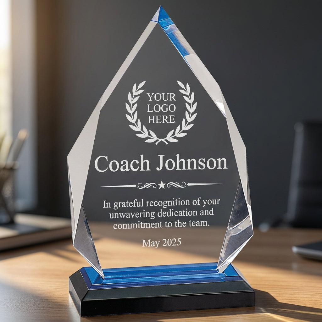 Personalized Lacrosse Coach Award - Custom Engraved Acrylic Trophy - Team Thank You Gift - End of Season Recognition - View 3