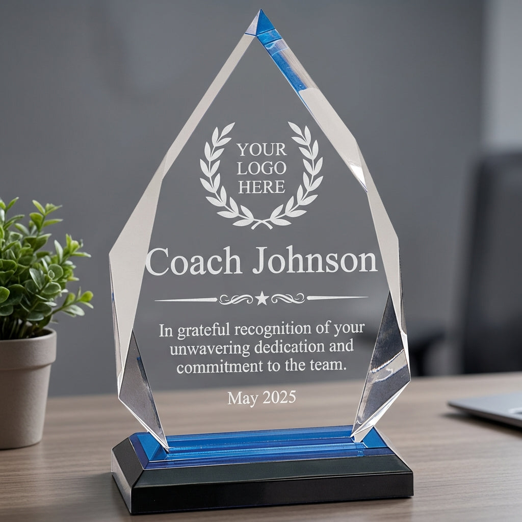Personalized Lacrosse Coach Award - Custom Engraved Acrylic Trophy - Team Thank You Gift - End of Season Recognition - View 4