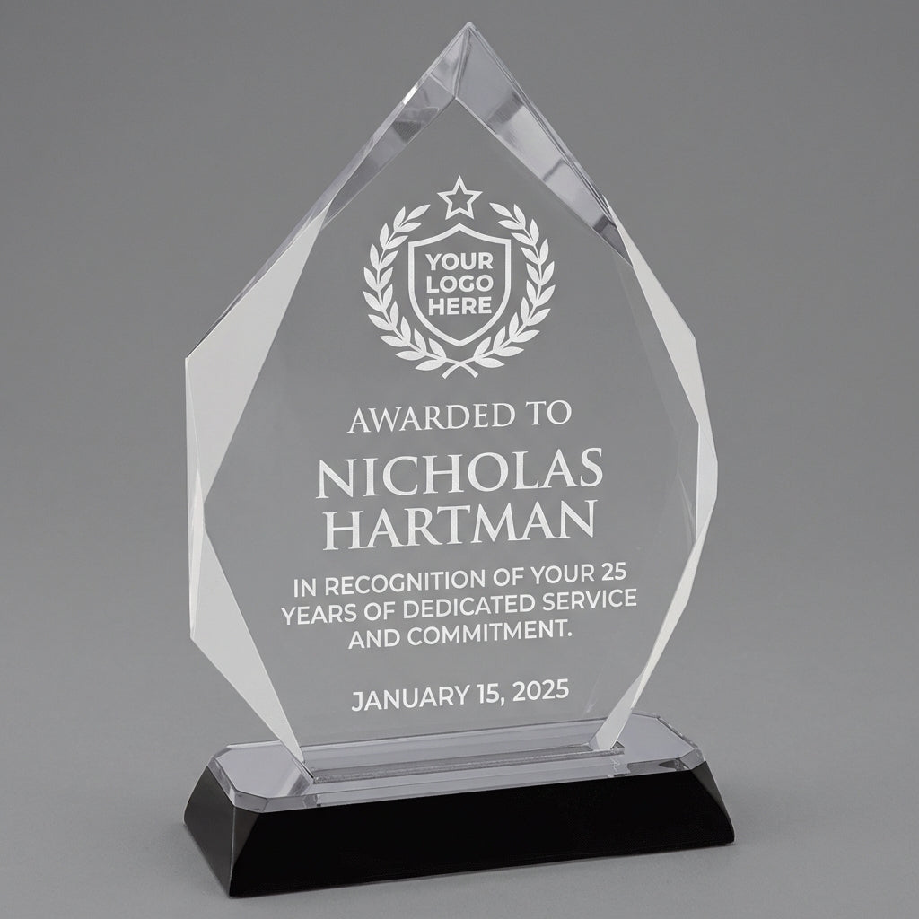 Personalized Employee Service Award | Custom Engraved Acrylic Plaque | Corporate Recognition Gift | 25 Year Work Anniversary Thank You - View 1
