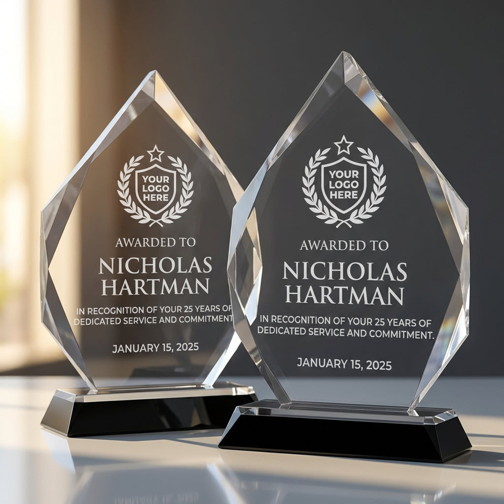 Personalized Employee Service Award | Custom Engraved Acrylic Plaque | Corporate Recognition Gift | 25 Year Work Anniversary Thank You - View 2