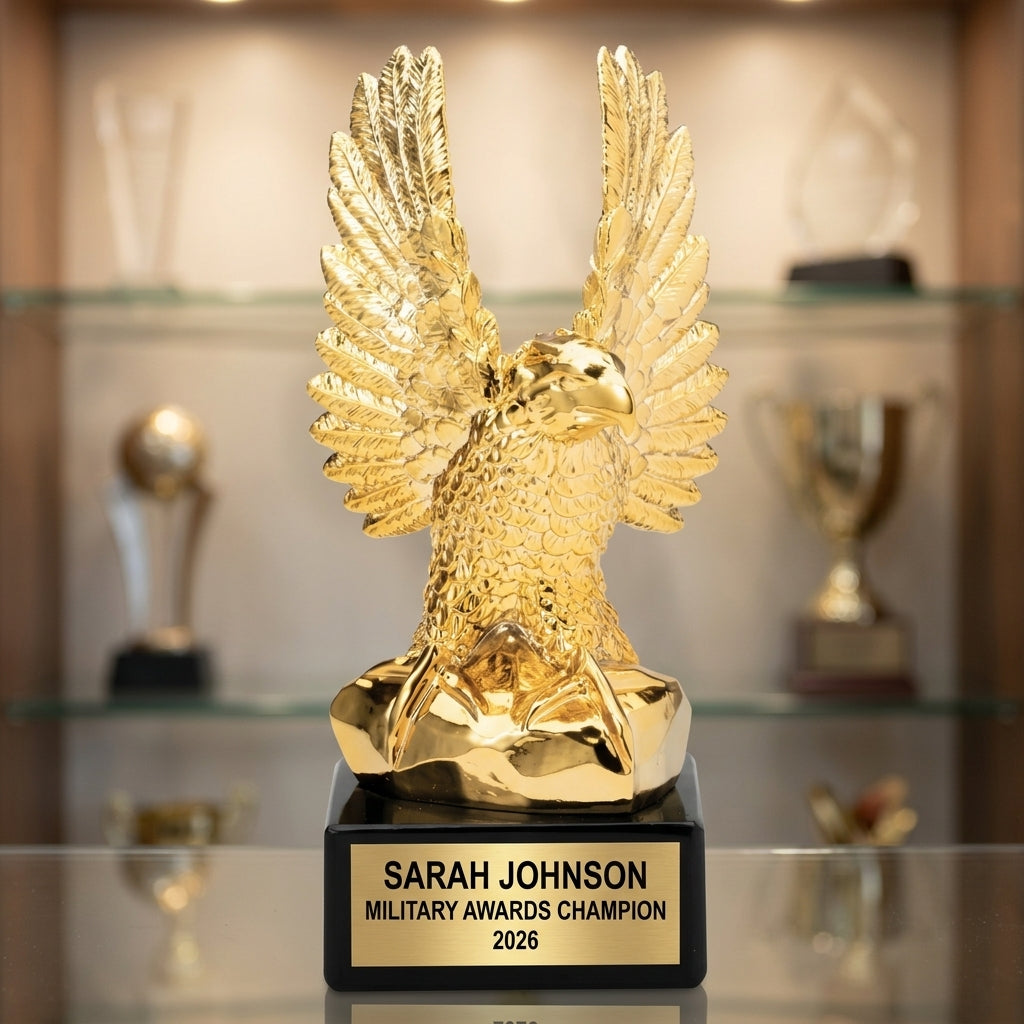 Personalized Eagle Award - custom laser engraved - view 1