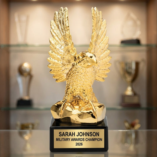 Personalized Eagle Award - custom laser engraved - view 1