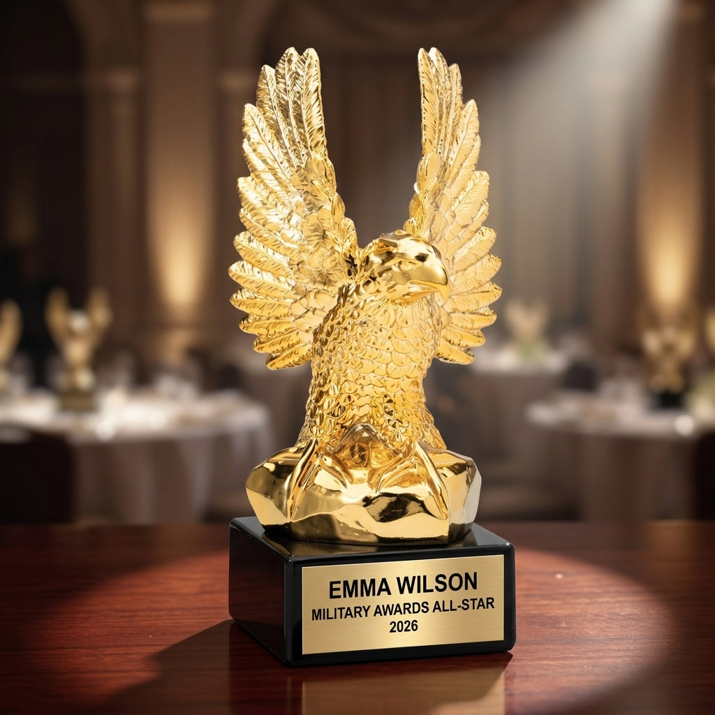 Personalized Eagle Award - custom laser engraved - view 2