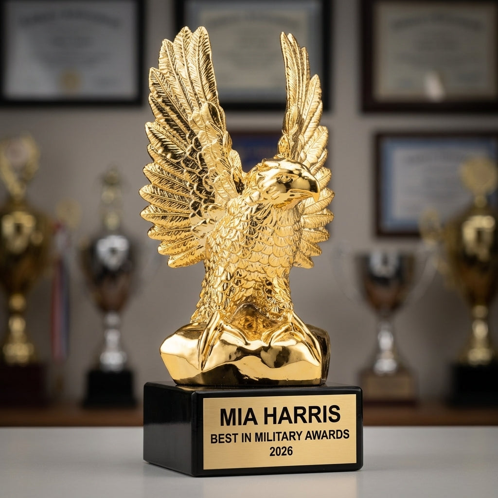 Personalized Eagle Award - custom laser engraved - view 3