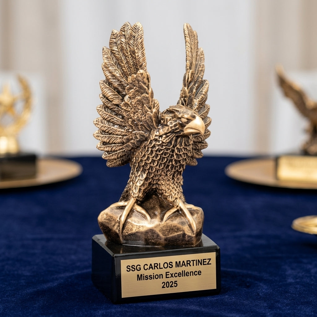 Personalized Elegant Eagle Award.  - custom laser engraved - view 2