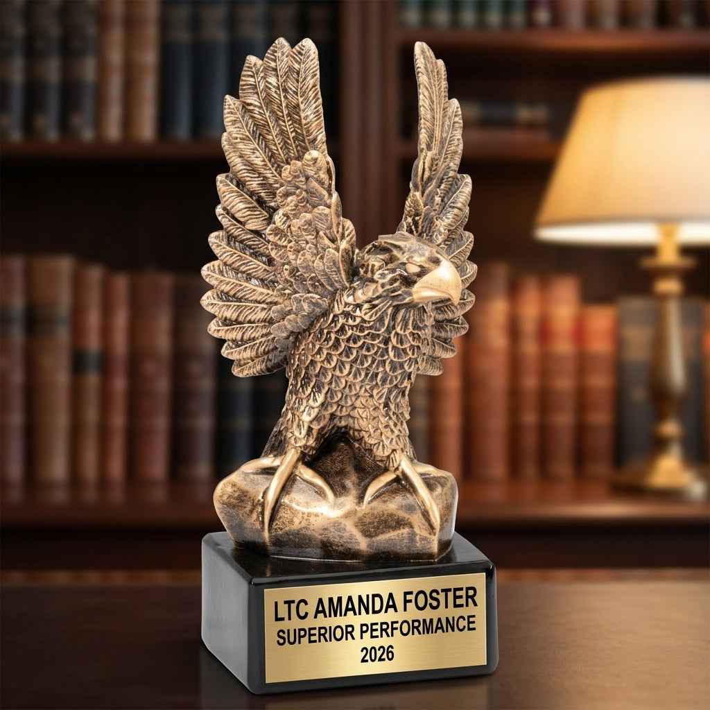Personalized Elegant Eagle Award.  - custom laser engraved - view 3