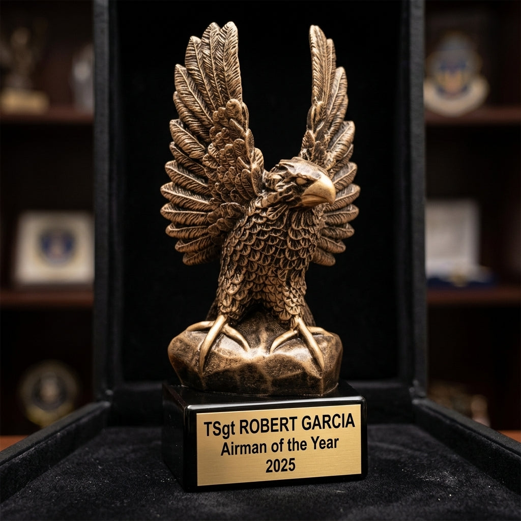 Personalized Elegant Eagle Award.  - custom laser engraved - view 4