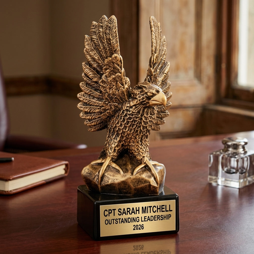Personalized Elegant Eagle Award.  - custom laser engraved - view 5