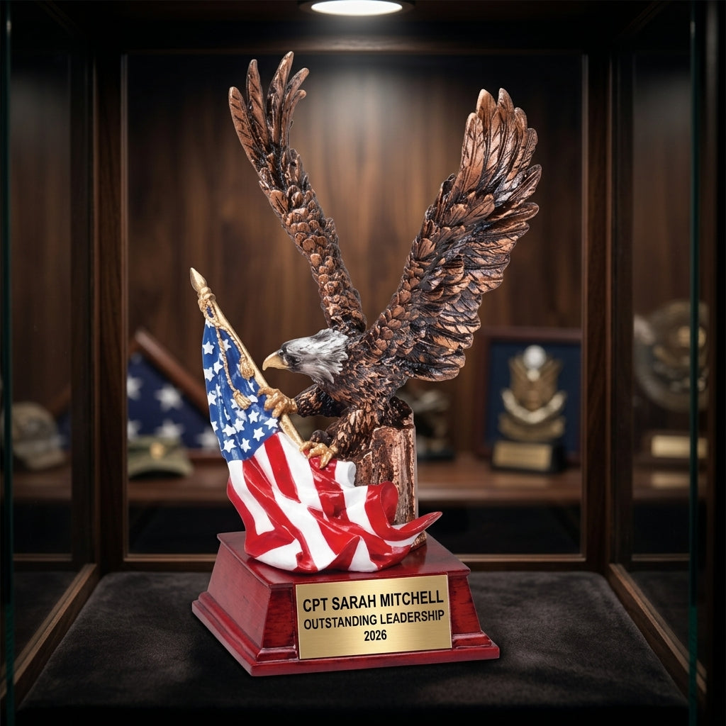 Sports Award Trophy | Personalized | Custom Engraved | Copper Eagle | Team Award | Tournament Trophy - View 4
