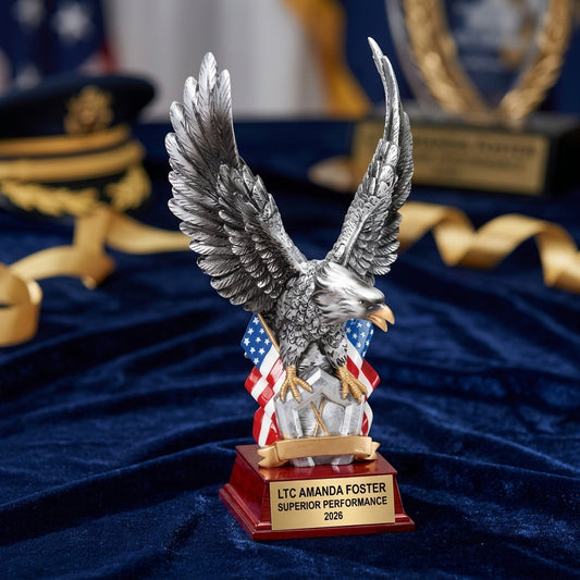 Military Trophy Award | Personalized | Custom Engraved | Retirement Gift | Service Award | Promotion | Veterans Day | Change of Command - View 2