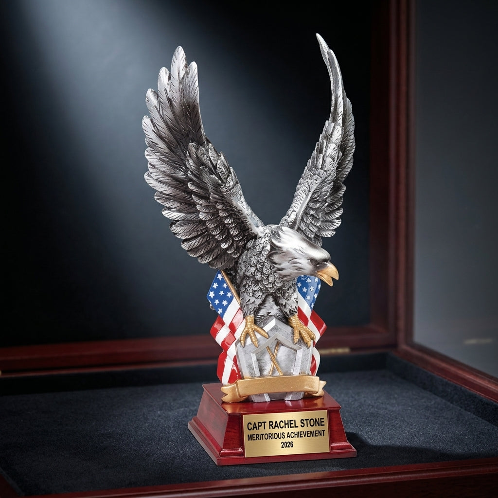 Military Trophy Award | Personalized | Custom Engraved | Retirement Gift | Service Award | Promotion | Veterans Day | Change of Command - View 4