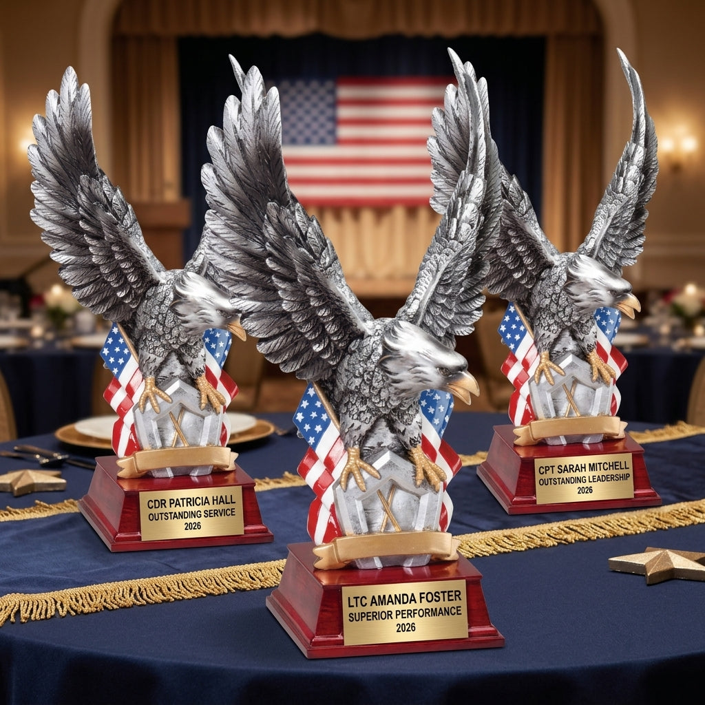 Military Trophy Award | Personalized | Custom Engraved | Retirement Gift | Service Award | Promotion | Veterans Day | Change of Command - View 6