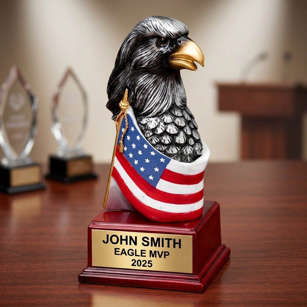 Eagle Trophy Award | Personalized | Custom Engraved | Achievement Gift | Leadership Award | Patriotic Gift - View 2
