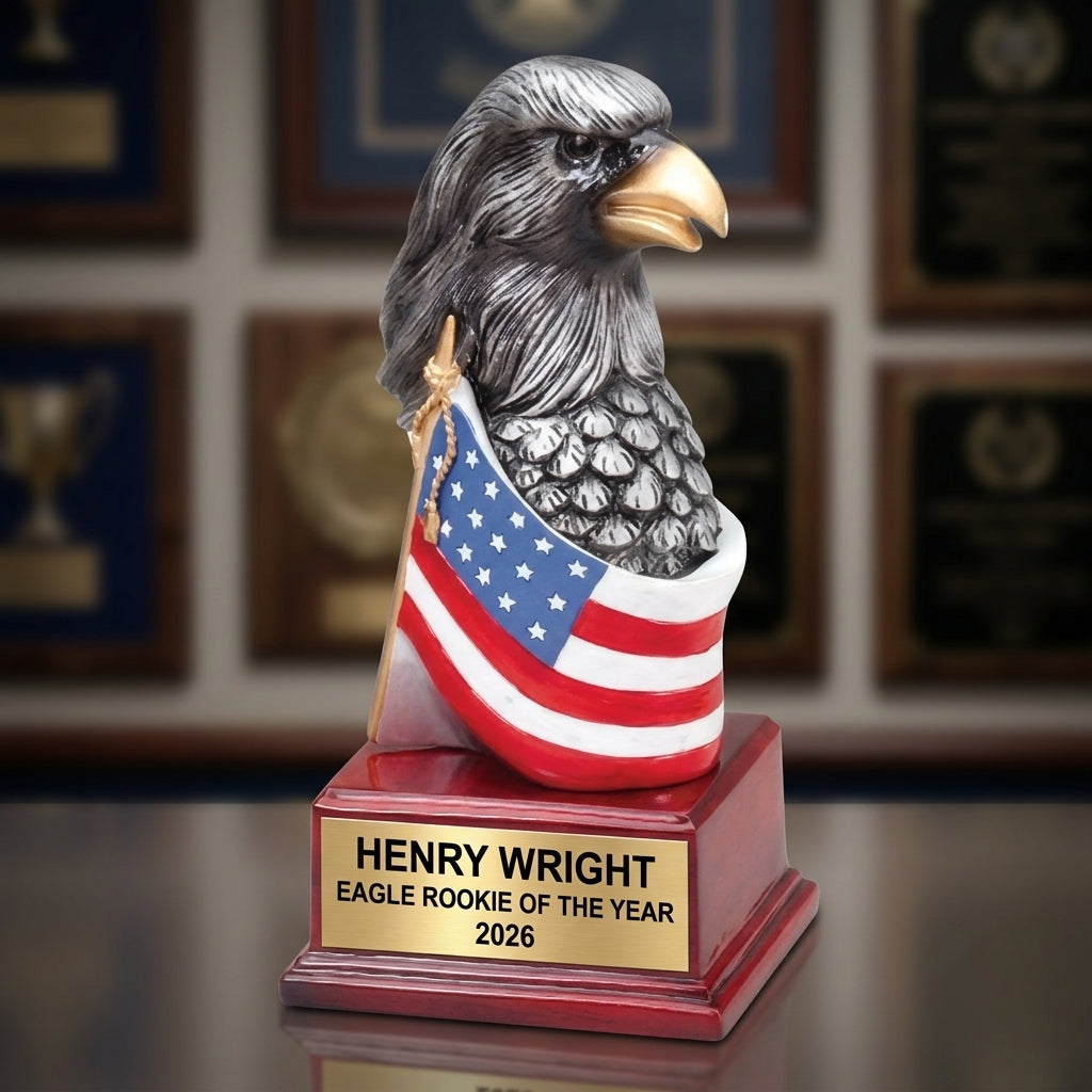 Eagle Trophy Award | Personalized | Custom Engraved | Achievement Gift | Leadership Award | Patriotic Gift - View 3
