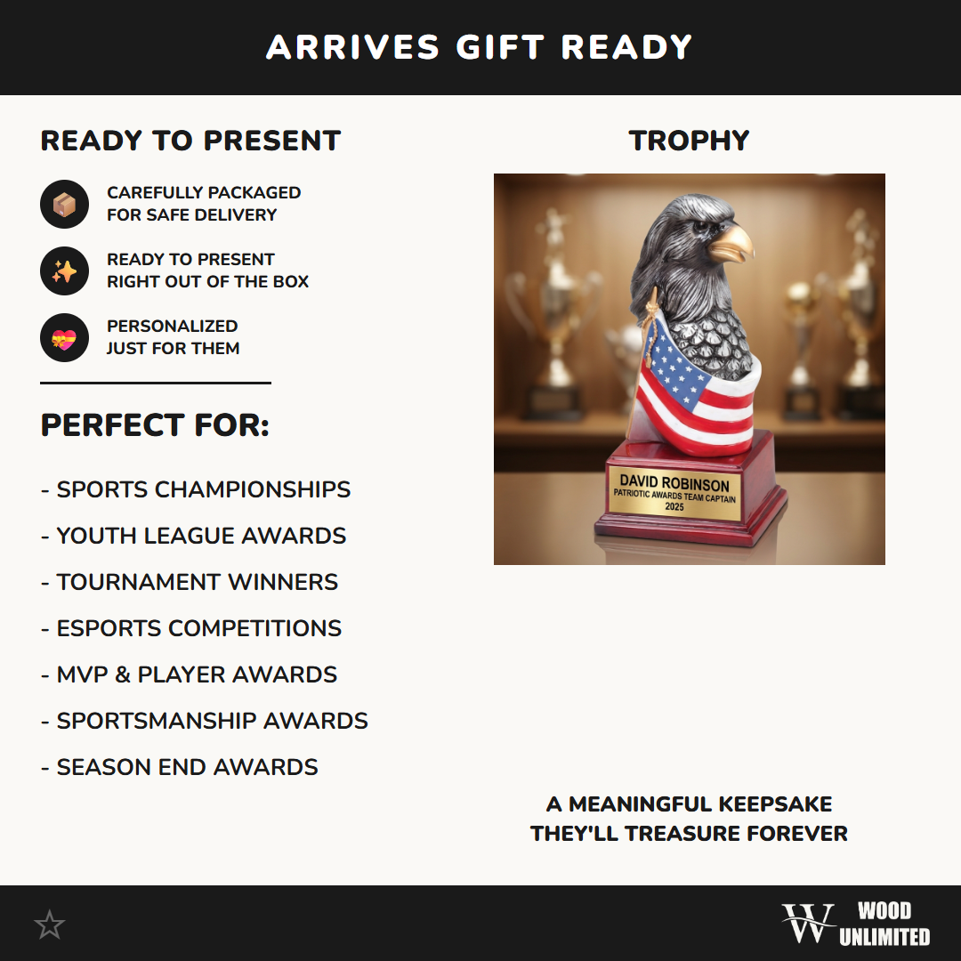 Eagle Trophy Award | Personalized | Custom Engraved | Achievement Gift | Leadership Award | Patriotic Gift