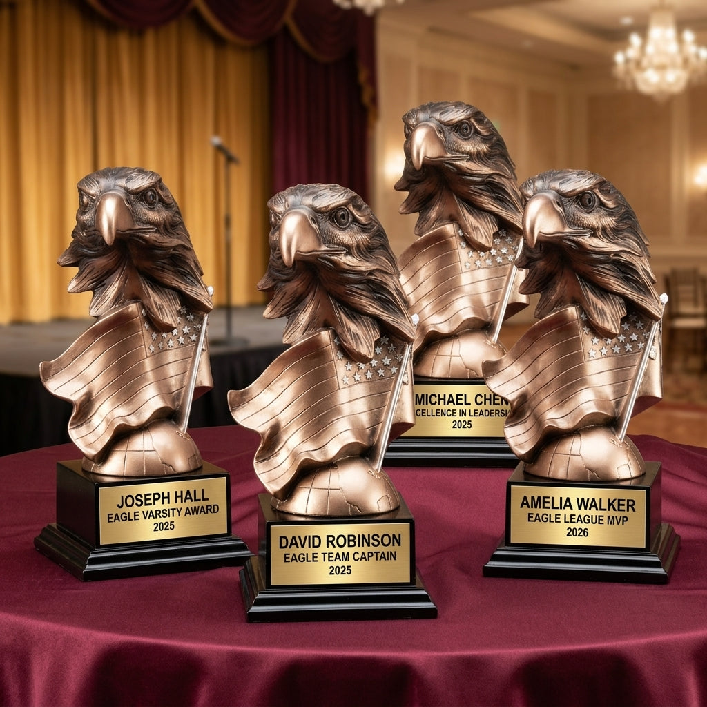 Personalized | Eagle, Patriotic, Military Award | Custom Engraved | Eagle Trophy | Patriotic Award | Military Gift | Veteran Recognition - View 6