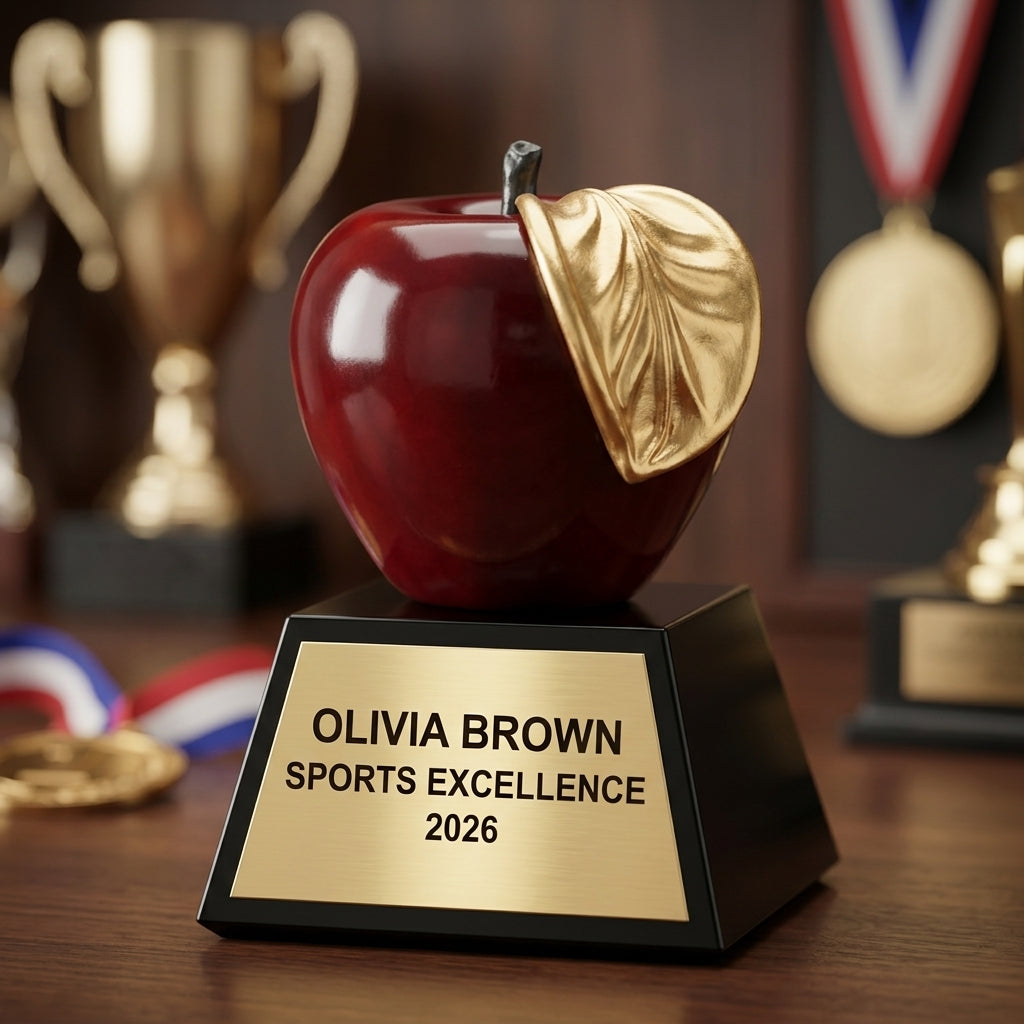 Personalized | Academic Award | Custom Engraved | Teacher Award | Apple Trophy | Engraved Gift | Educator Recognition | Custom Award - View 4